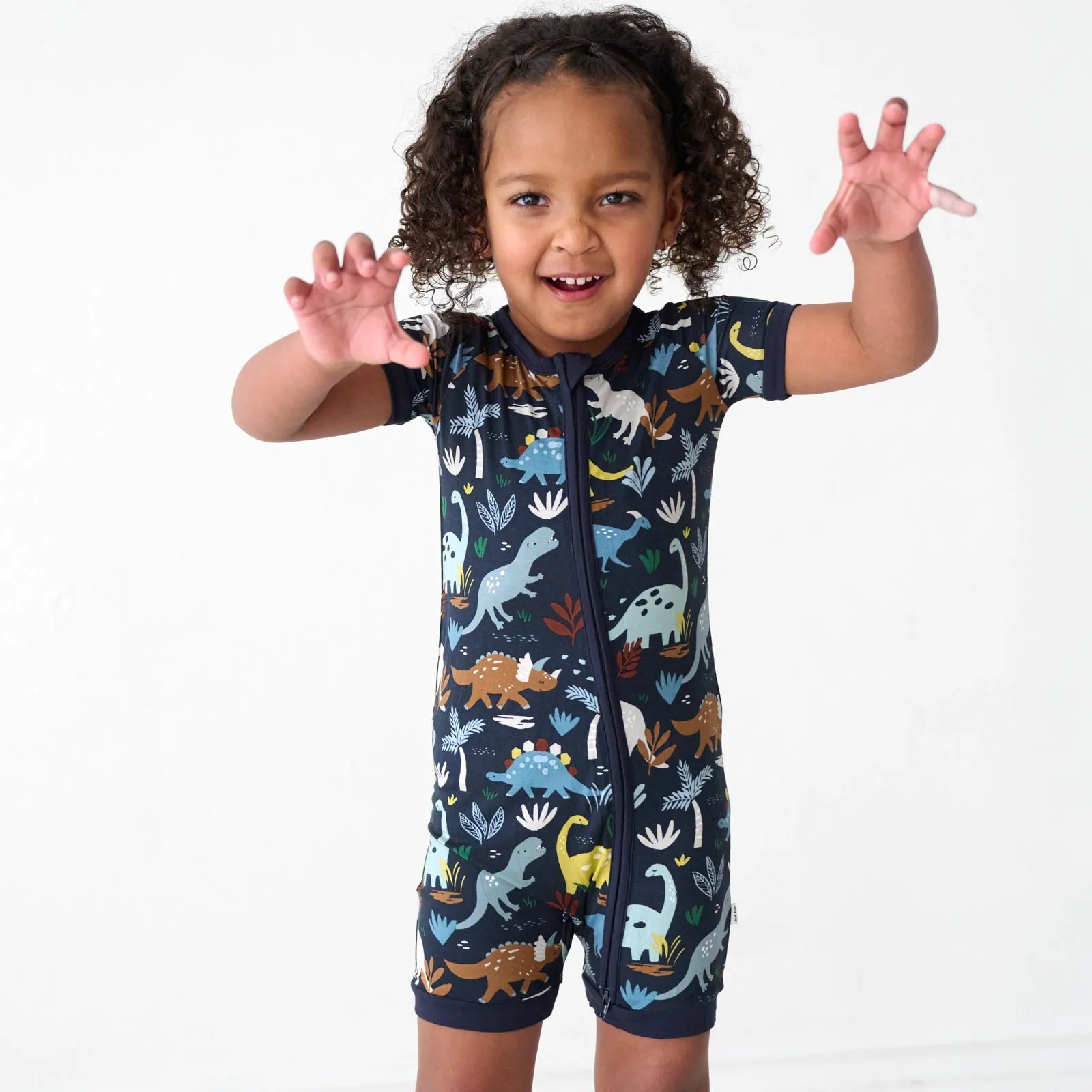 Navy Jurassic Jungle Shorty Zippy