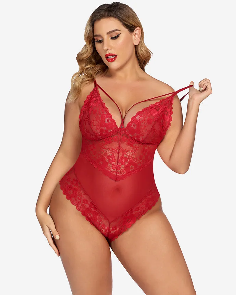 Plus Size Lace Snap Crotch Bodysuits