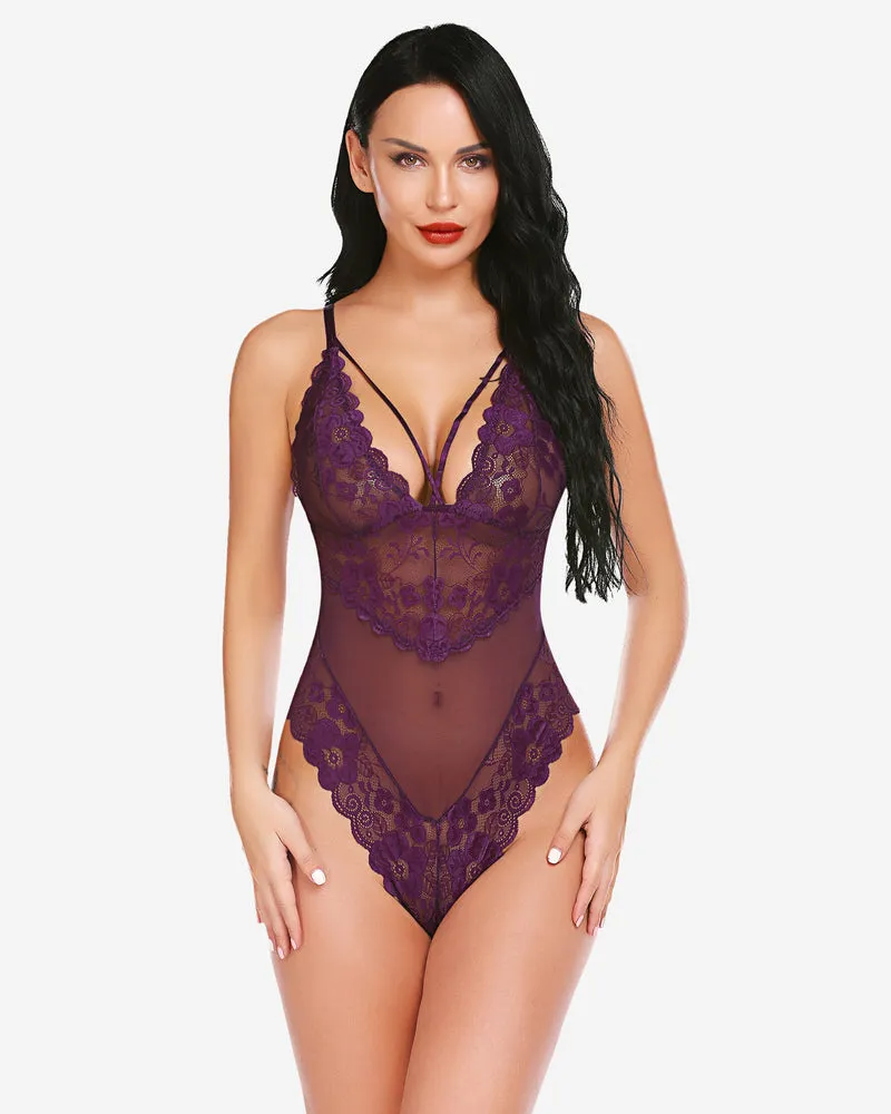 Plus Size Lace Snap Crotch Bodysuits