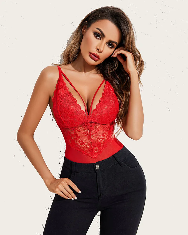 Plus Size Lace Snap Crotch Bodysuits