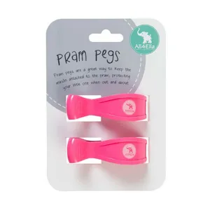 Pram Pegs 2-pack - Fluro Pink