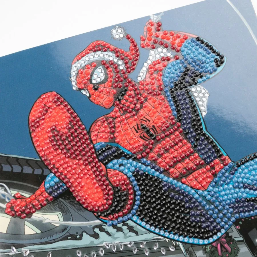 "Festive Spiderman" MARVEL Crystal Art Card 18x18cm