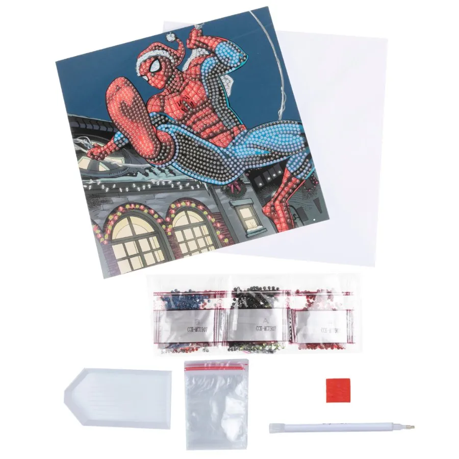 "Festive Spiderman" MARVEL Crystal Art Card 18x18cm