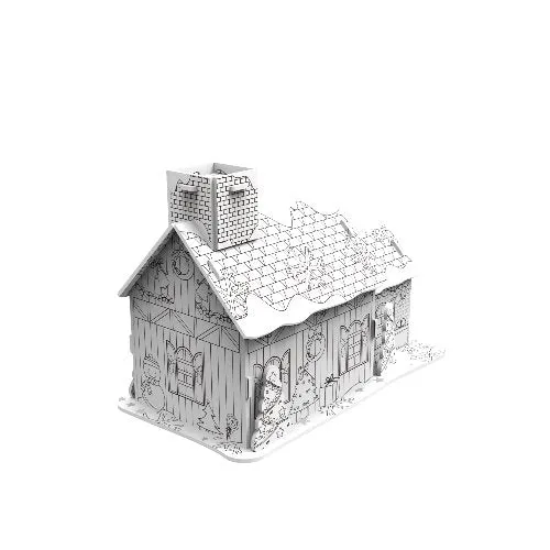 "Festive Village Kit" 3D Colour Me Puzzle Kit