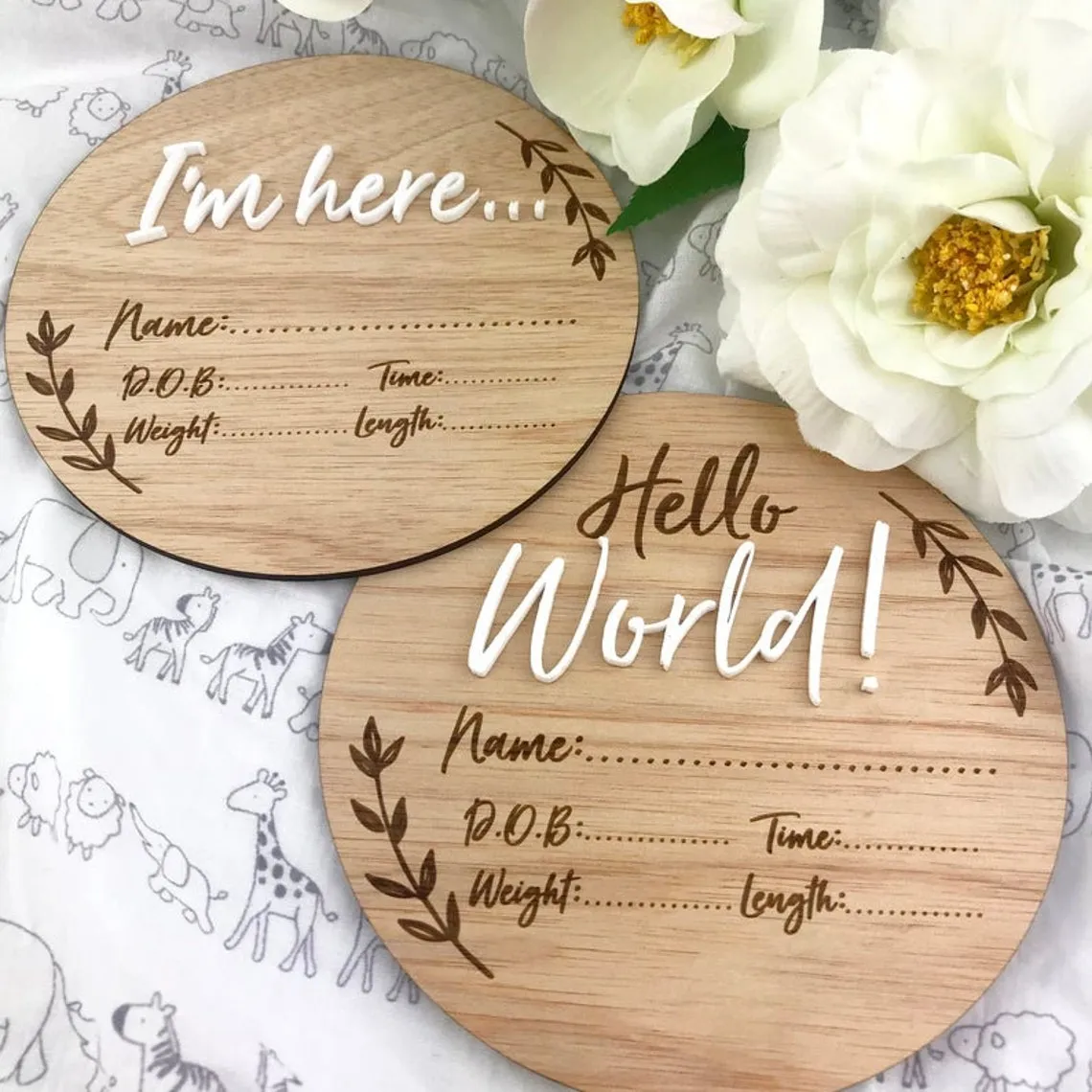 "Hello World" Birth Announcement Plaque