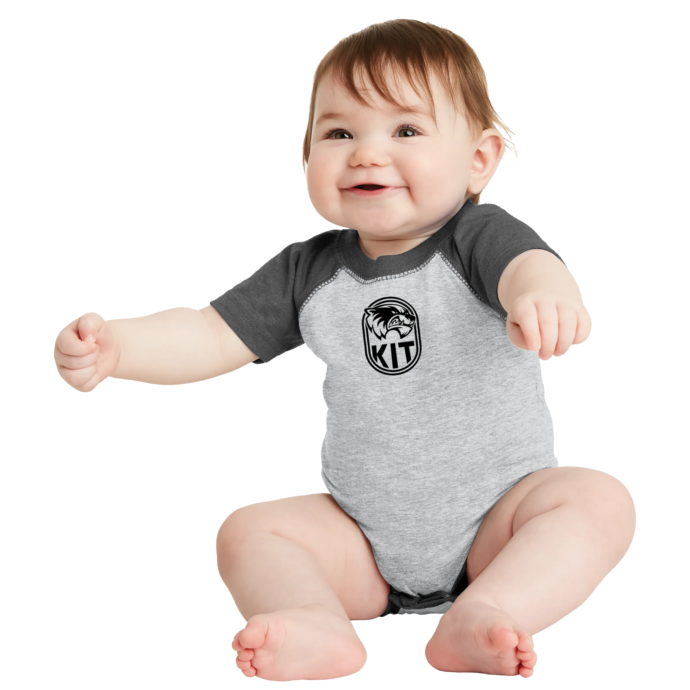 Rabbit Skins Infant Raglan Fine Jersey Bodysuit - Kit Crest