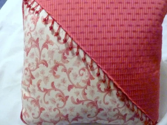 Specialty Pillows made from Covington fabric with corded edge, beaded trim