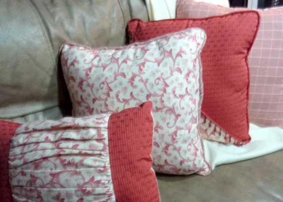 Specialty Pillows made from Covington fabric with corded edge, beaded trim