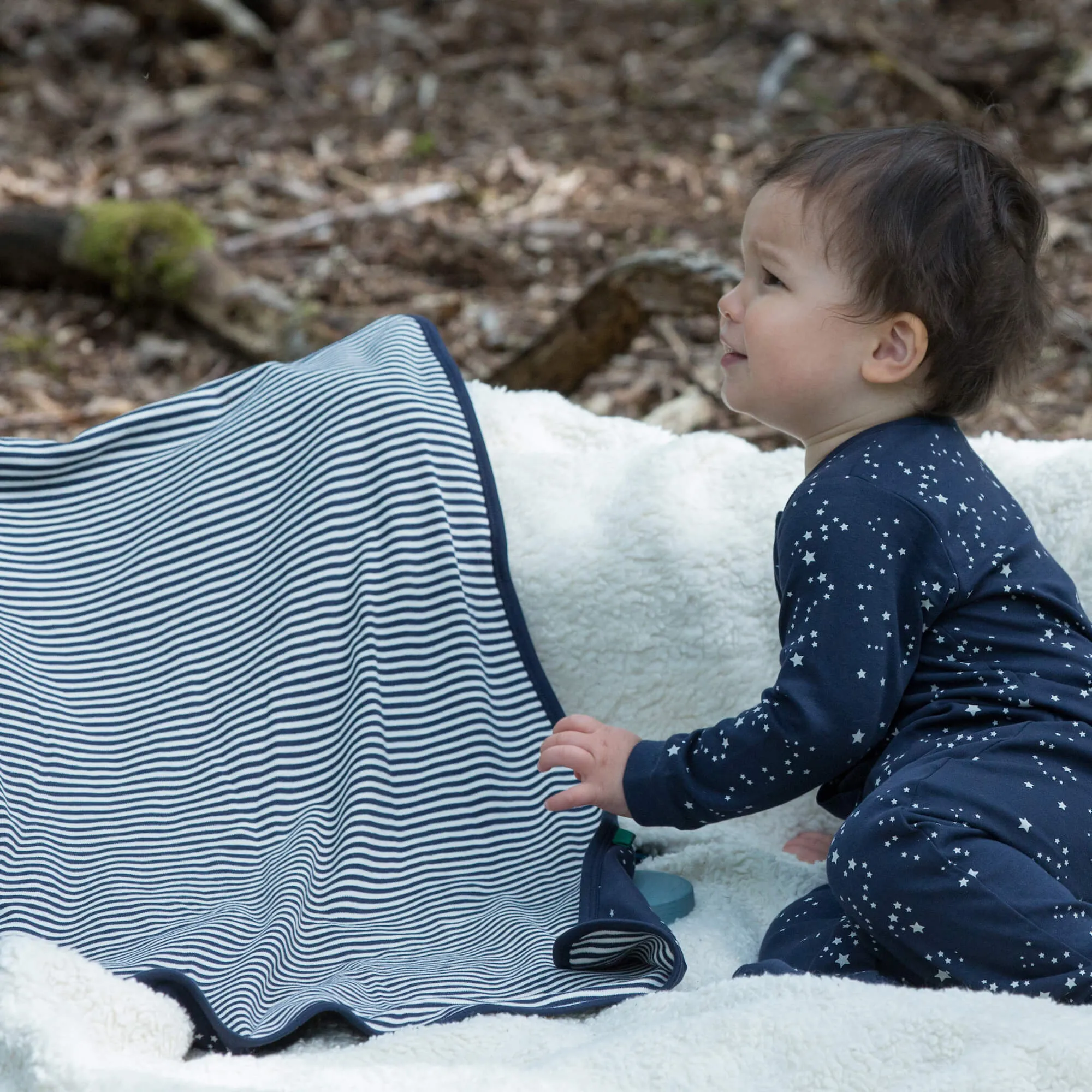 Starry Night Navy Organic Baby Blanket