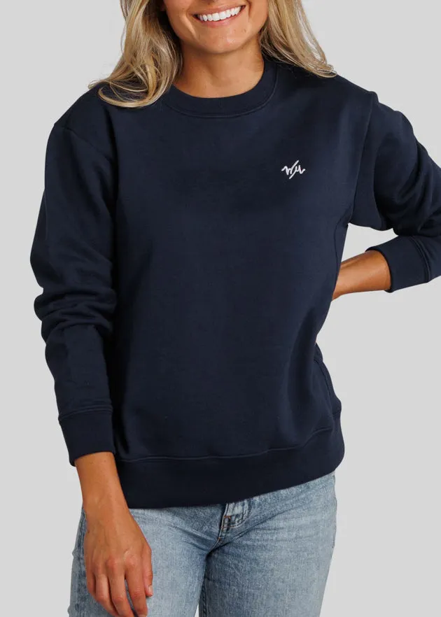 WM Women's Fleece Crewneck Pullover | Navy